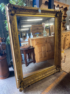 This stunning large ornate mirror is structurally sound and in great condition for its age. It does have a few marks but nothing that affects its use. Whilst the frame is old the mirror is not.

Overall Dimensions

151cm x 121cm

frame thickness ranges from 12cm thick to 16cm

DELIVERY AVAILABLE    

For our other items see our website https://fossewayfurniture.co.uk

collection from cv36 or bs36
