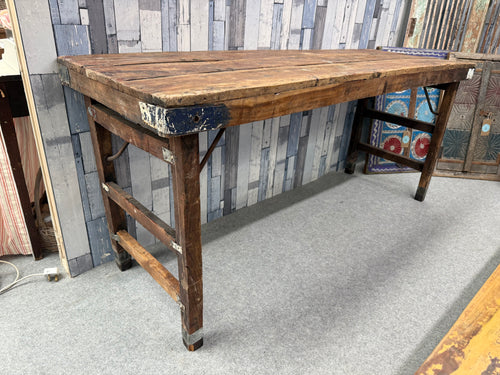 This delightful Indian folding table brings authentic charm to any space! The beautiful wooden design features character marks that tell a story of craftsmanship and heritage. With convenient fold-down legs, you'll love how easily it moves and stores away when not in use – perfect for flexible living spaces!

Overall Dimensions

174cm long x 58.5cm wide x 76cm high

DELIVERY AVAILABLE      

For our other items see our website https://fossewayfurniture.co.uk

collection from our shop at cv36, our collection