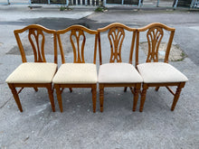 Load image into Gallery viewer, This robust set of four dining chairs are completely reliable and looking great! There may be a few minor blemishes, but nothing that would compromise their integrity. Plus, the seat cushions are easily detachable so you can customize the look.  Overall Dimensions  49cm wide x 43cm deep x 91cm high
