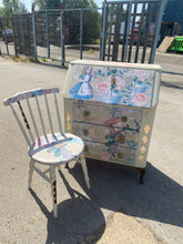 Load image into Gallery viewer, Alice in wonderland desk and chair set writing desk : 77cm wide x 41cm deep x 99cm high 

